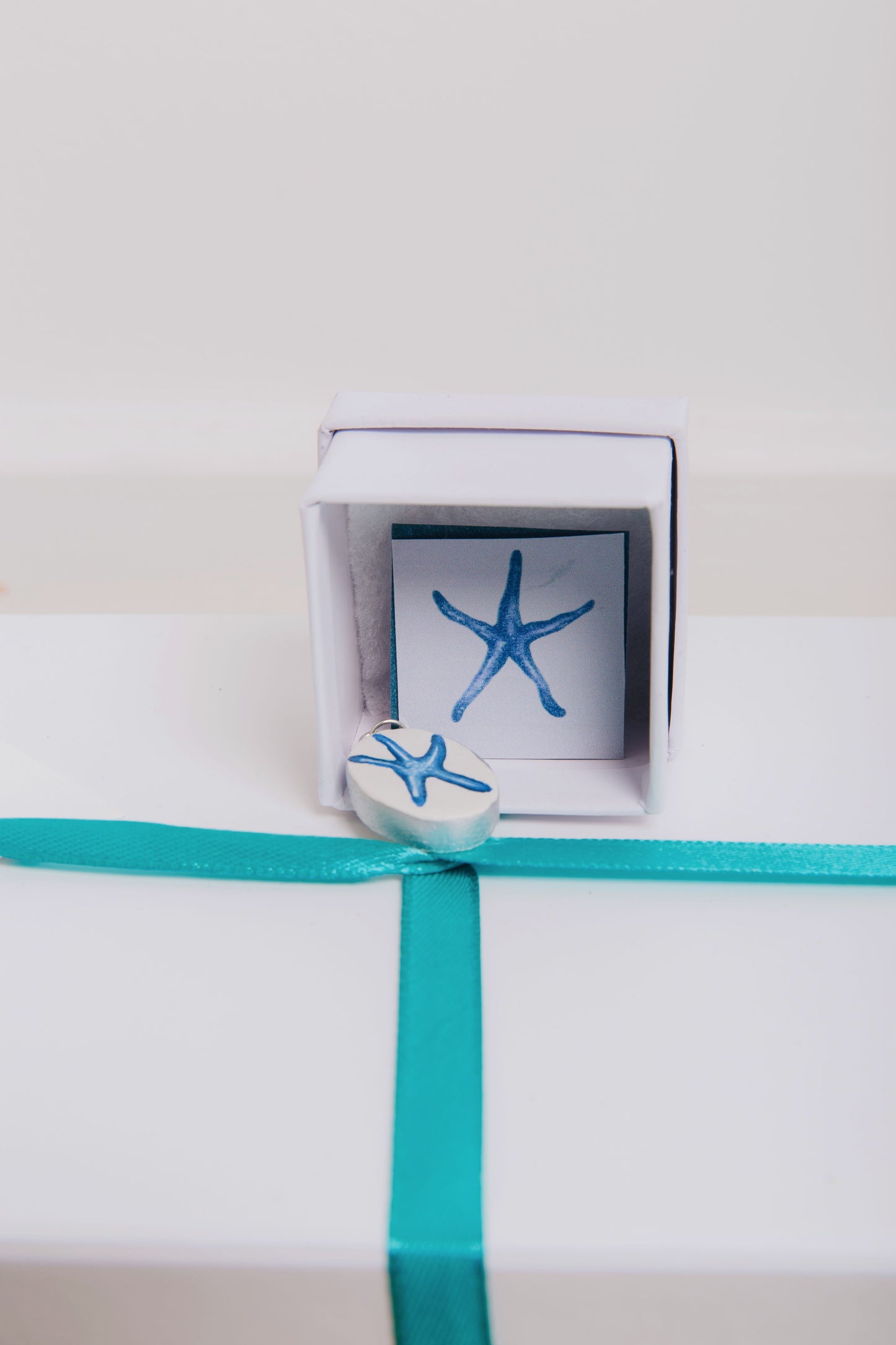 Blue Starfish Hand Painted Pendant