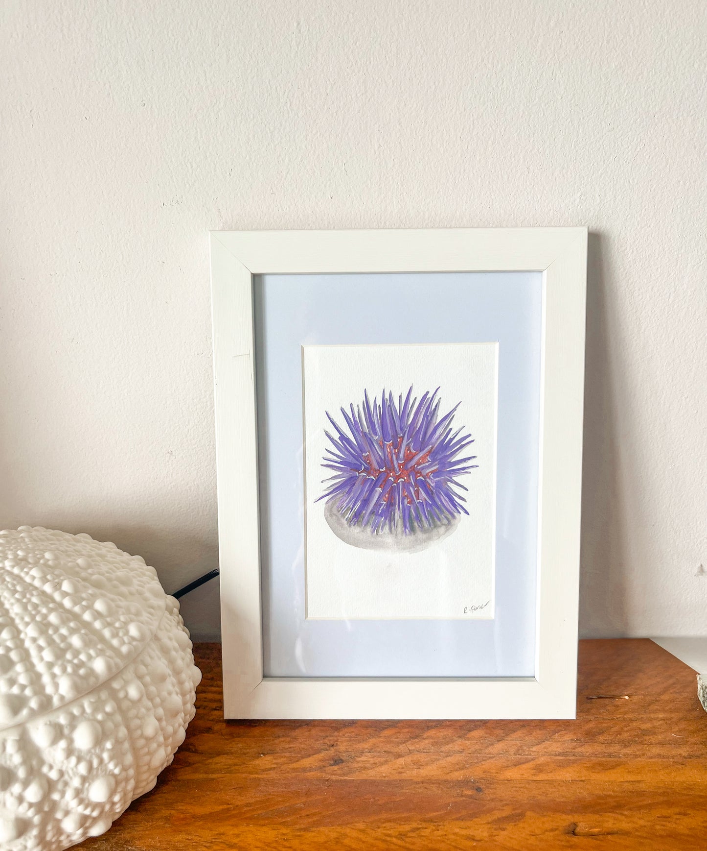 Purple Sea Urchin Mini Original Watercolour