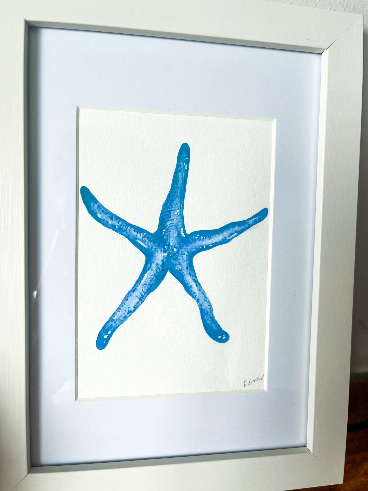 Blue Starfish Mini Original Watercolour