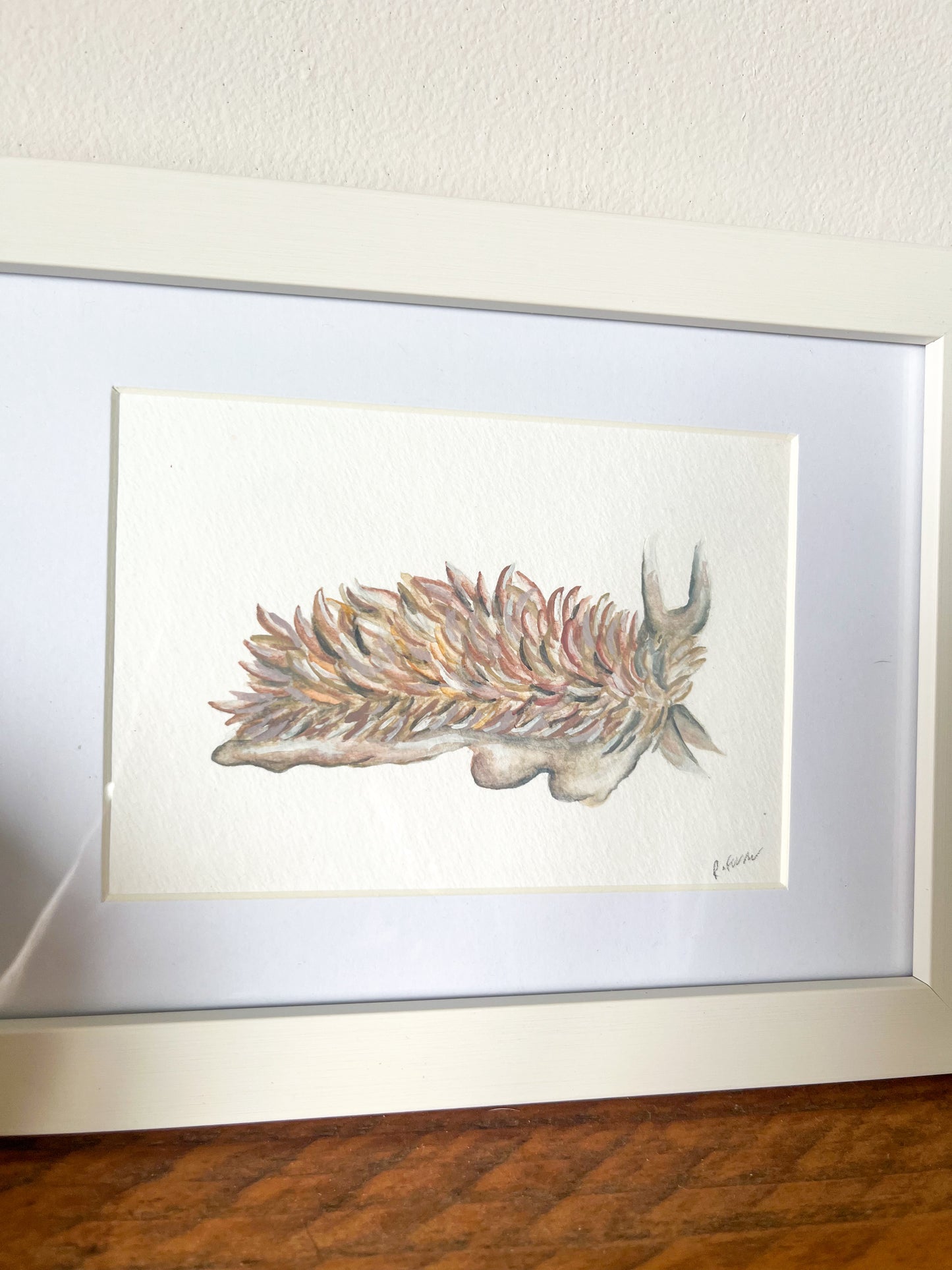 Grey Sea Slug Mini Original Watercolour