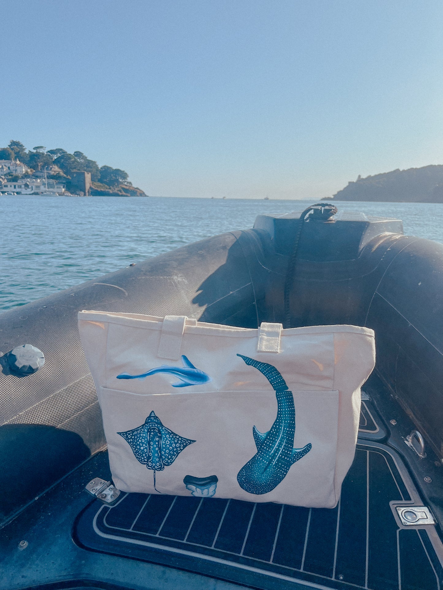 The Shark Tote Hand Painted