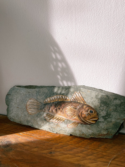 Rock Goby Slate Watercolour Painting