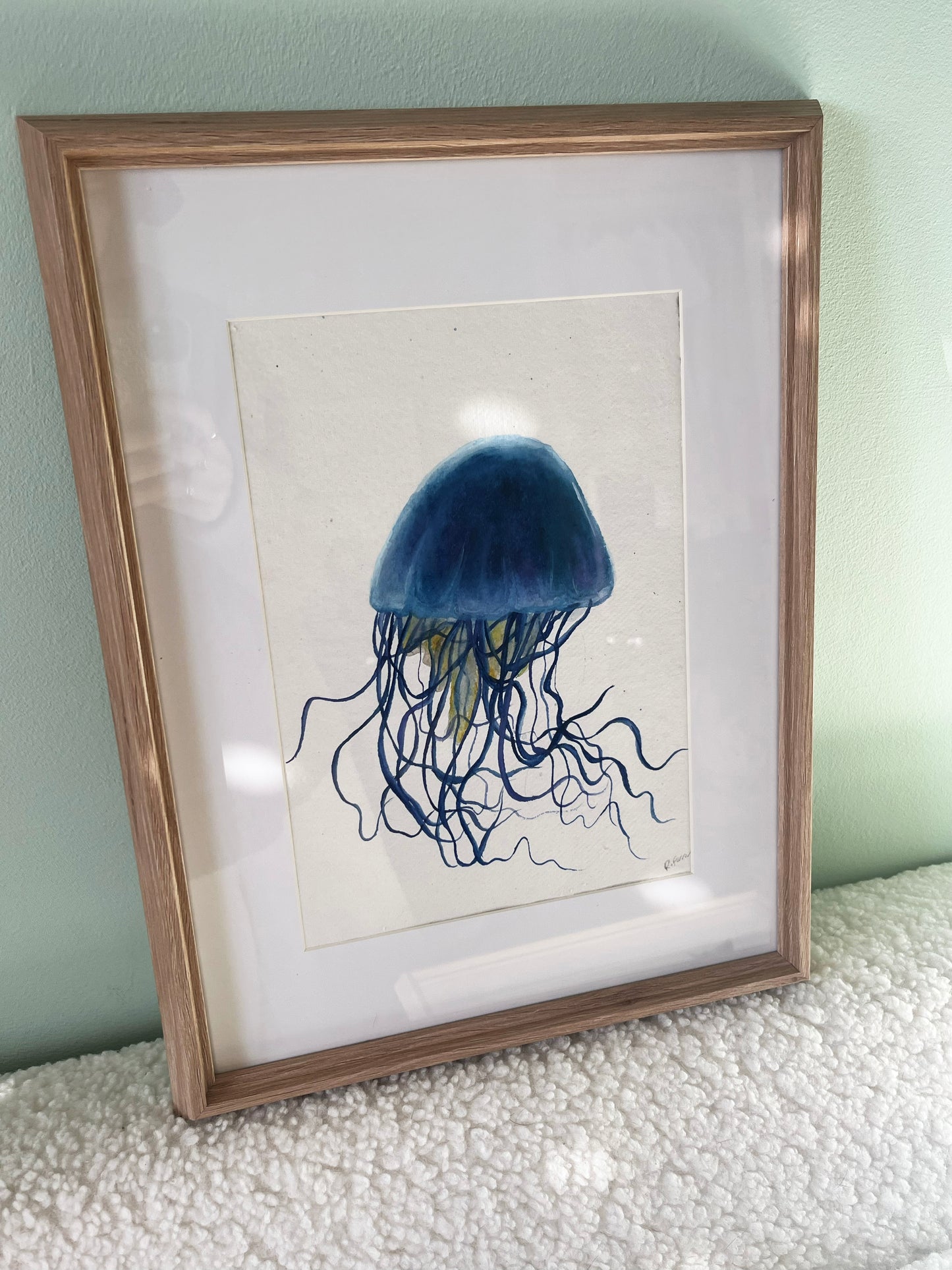 Blue Jellyfish Original Watercolour Painting