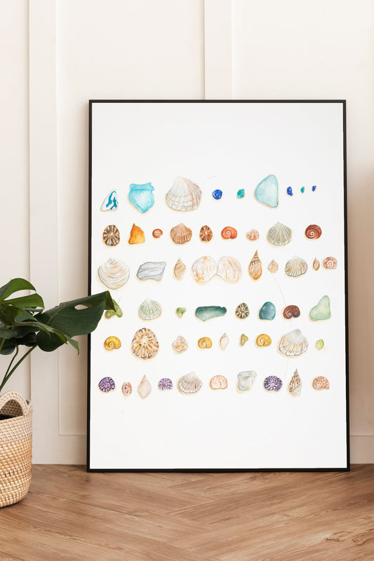 Isles of Scilly Beachcombing Original Watercolour Painting