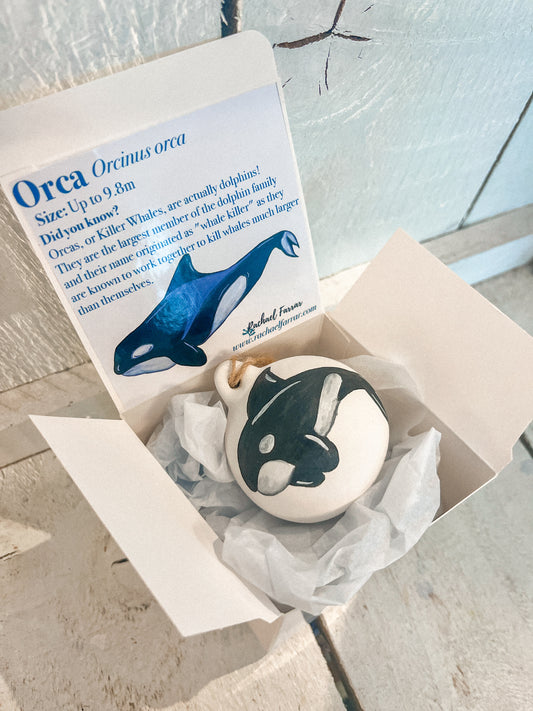 Orca Hand Painted Bauble