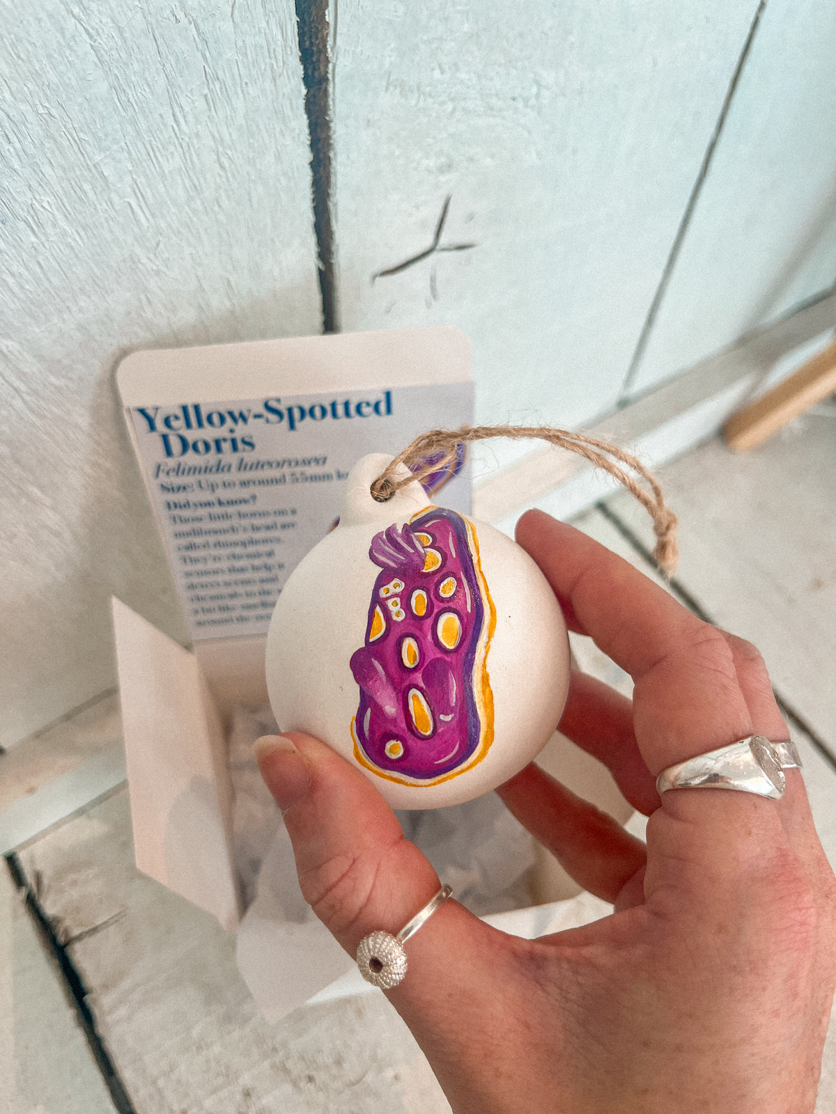 Yellow Spotted Doris Hand Painted Bauble