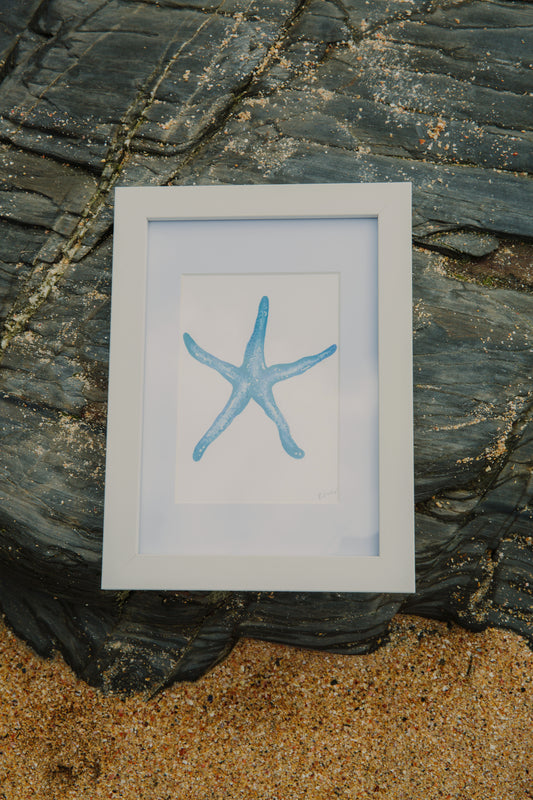 Blue Starfish Mini Original Watercolour