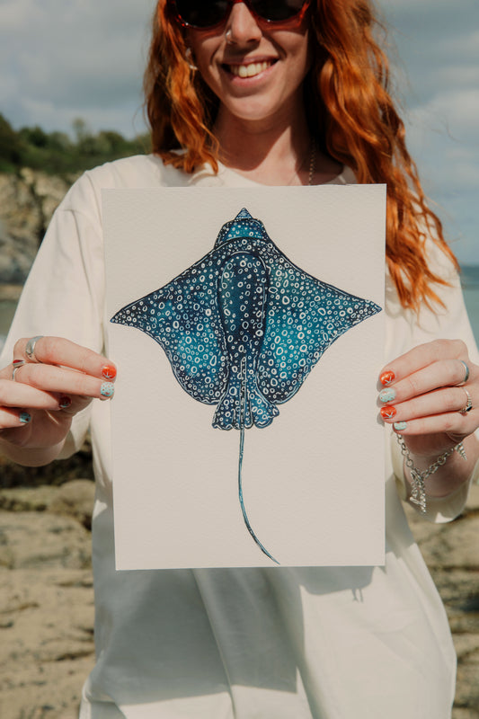 Spotted Eagle Ray Original Watercolour