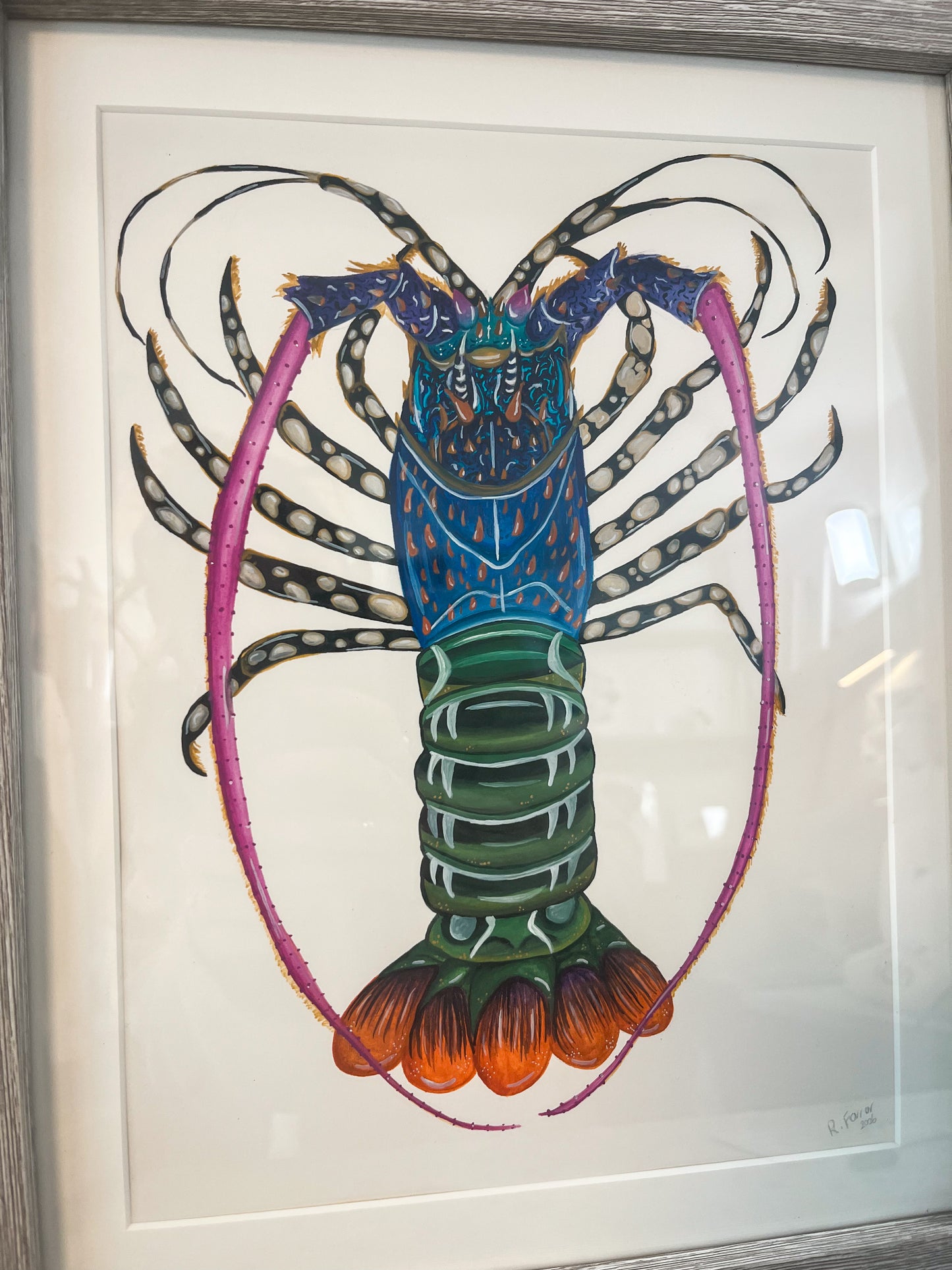 Ornate Rock Lobster Original Watercolour Painting