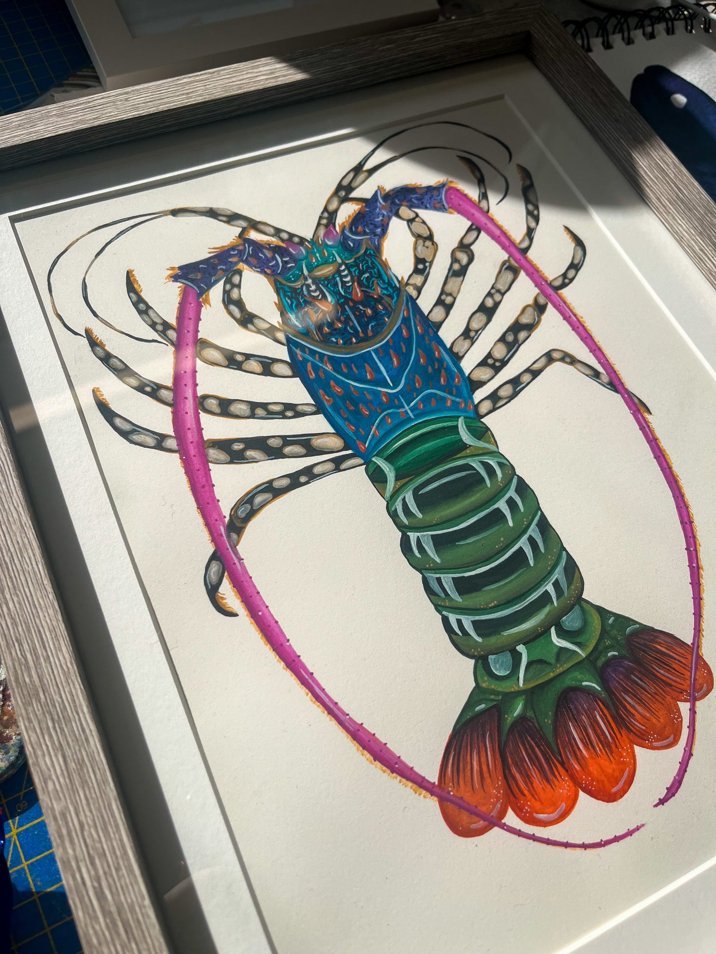 Ornate Rock Lobster Original Watercolour Painting