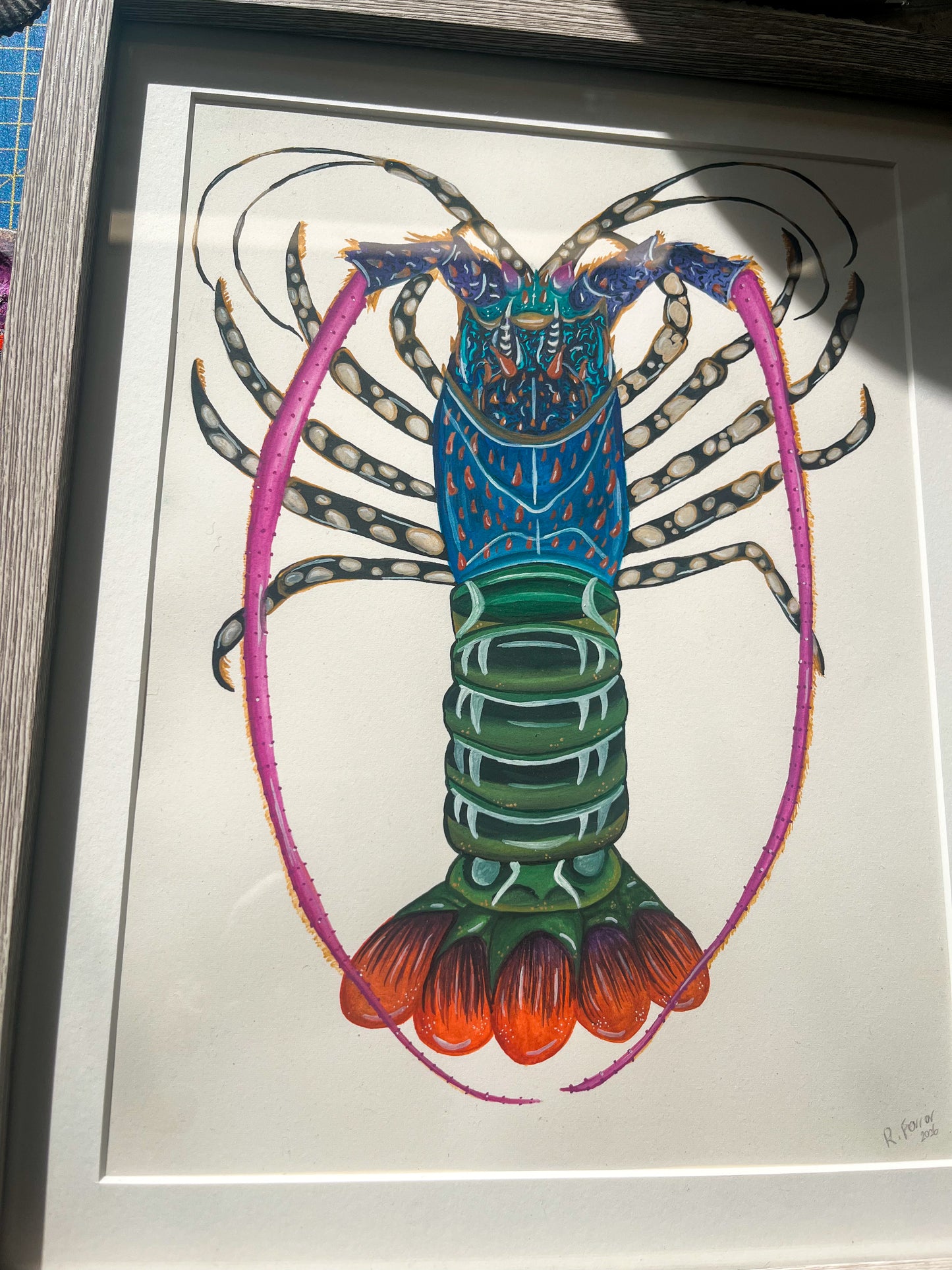 Ornate Rock Lobster Original Watercolour Painting