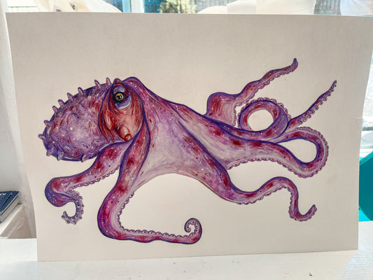 Octopus Original Watercolour Painting