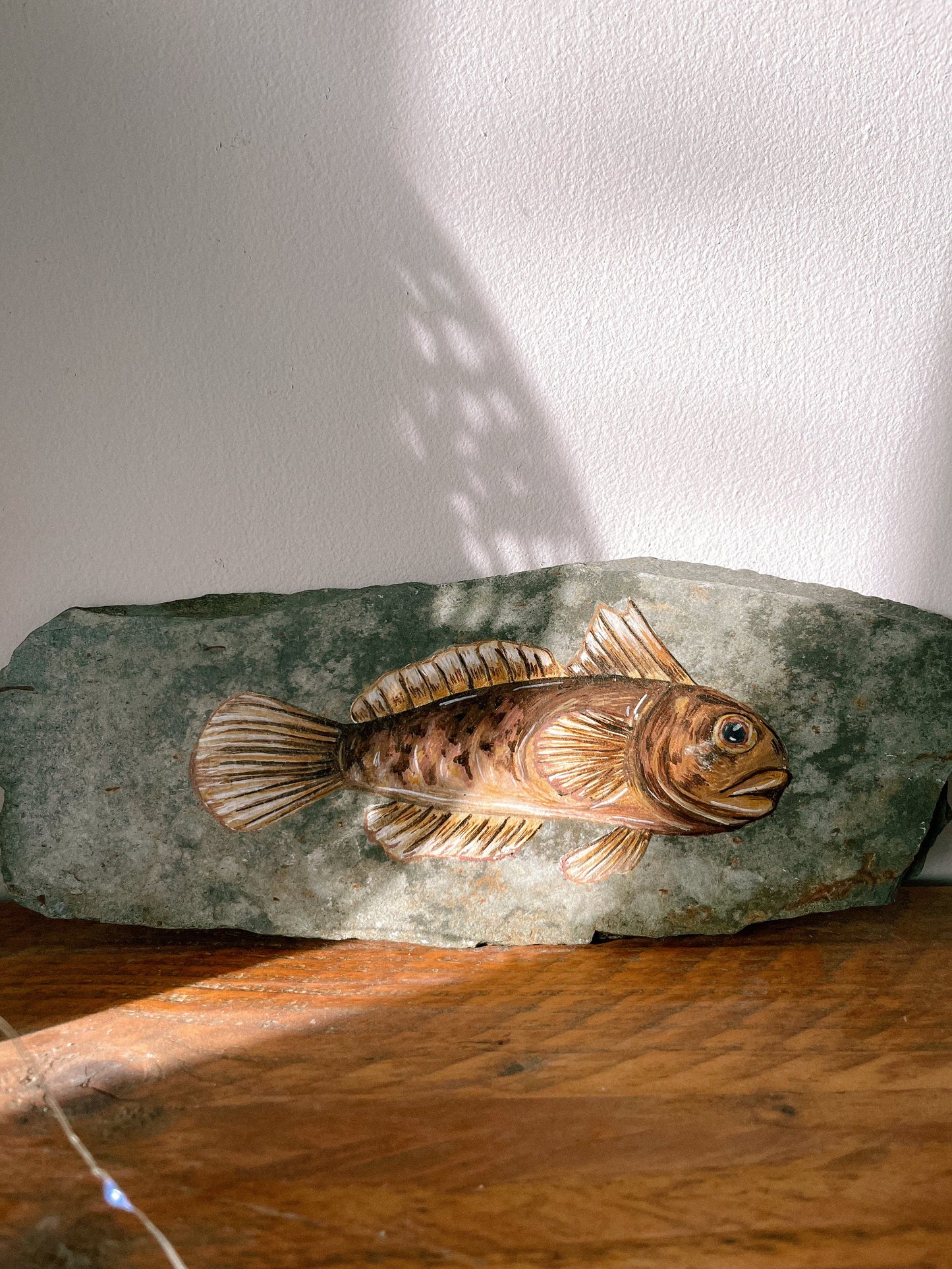 Rock Goby Slate Watercolour Painting