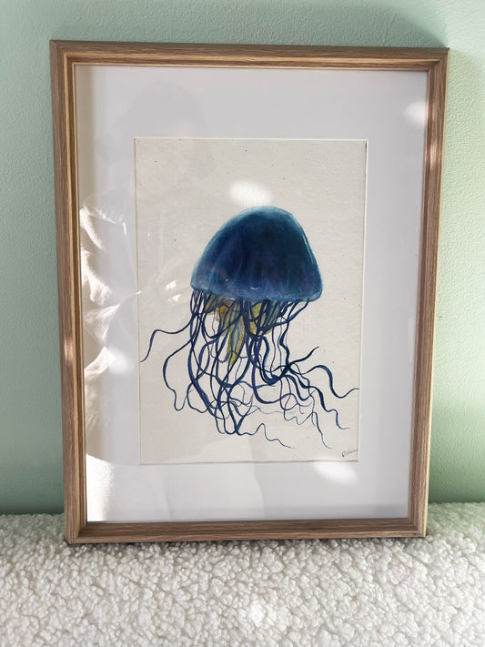 Blue Jellyfish Original Watercolour Painting